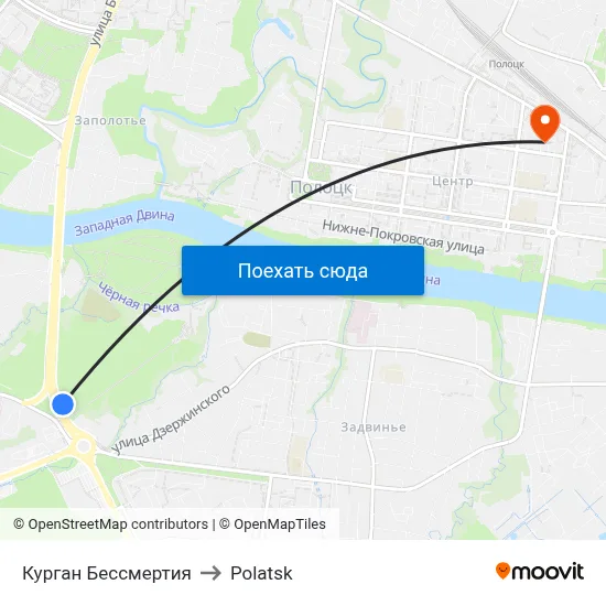 Курган Бессмертия to Polatsk map