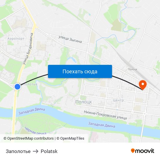 Заполотье to Polatsk map