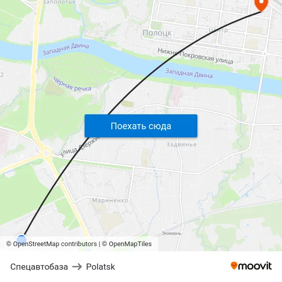 Спецавтобаза to Polatsk map