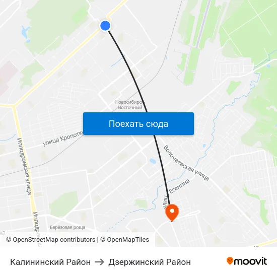 Калининский Район to Дзержинский Район map