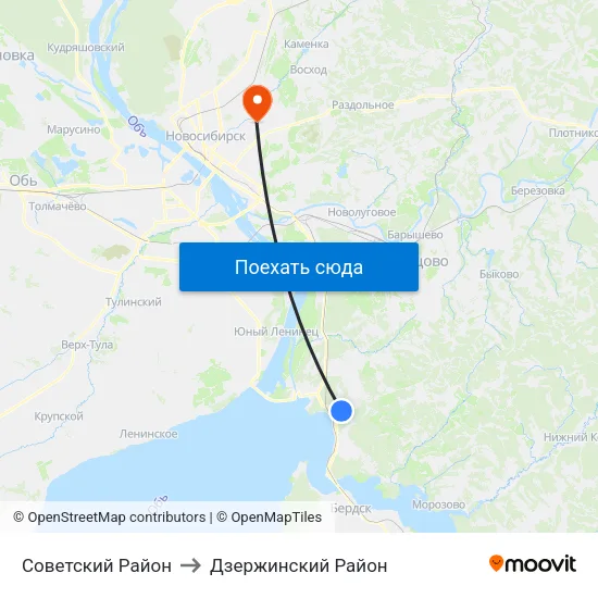 Советский Район to Дзержинский Район map