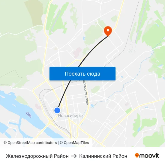 Железнодорожный Район to Калининский Район map