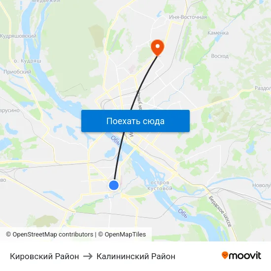 Кировский Район to Калининский Район map