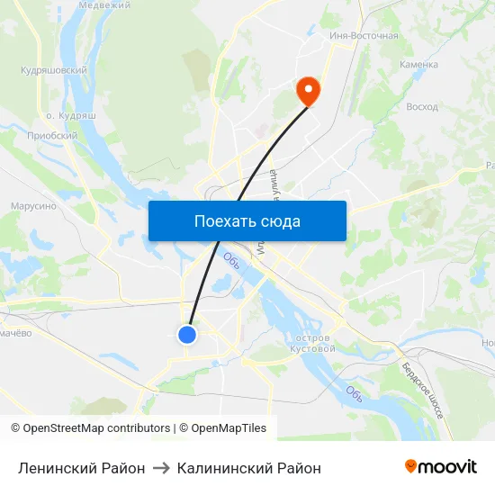 Ленинский Район to Калининский Район map