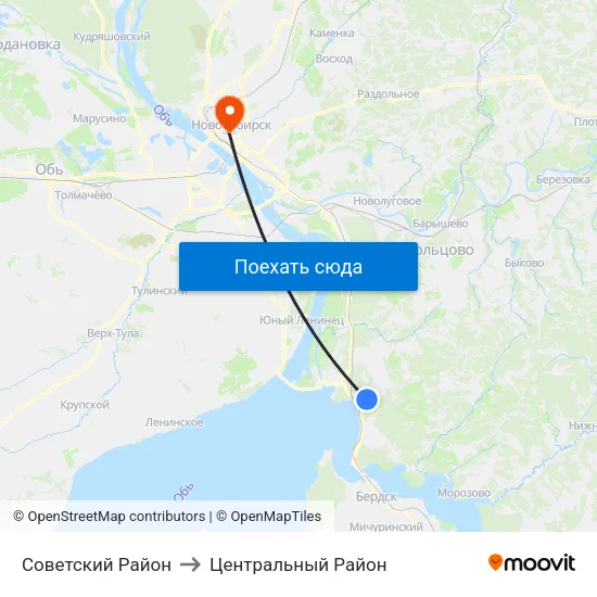 Советский Район to Центральный Район map