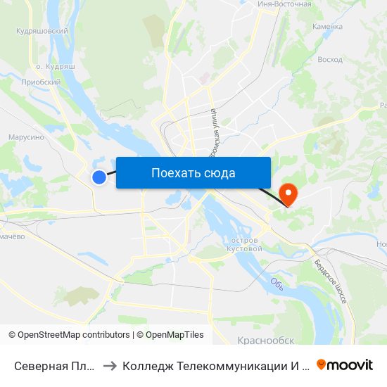 Северная Площадка to Колледж Телекоммуникации И Информатики map