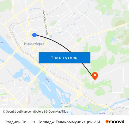 Стадион Спартак to Колледж Телекоммуникации И Информатики map
