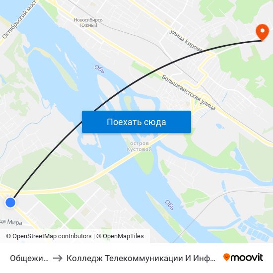 Общежитие to Колледж Телекоммуникации И Информатики map