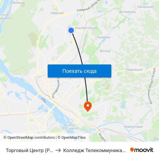 Торговый Центр (Рассветная Ул.) to Колледж Телекоммуникации И Информатики map