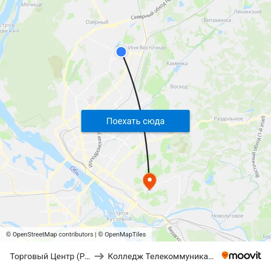 Торговый Центр (Рассветная Ул.) to Колледж Телекоммуникации И Информатики map