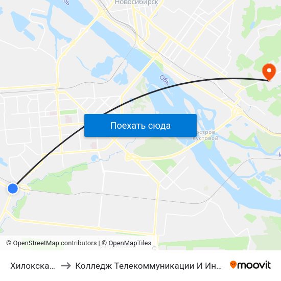 Хилокская Ул. to Колледж Телекоммуникации И Информатики map