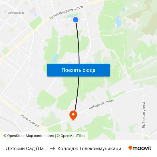 Детский Сад (Лазурная Ул.) to Колледж Телекоммуникации И Информатики map