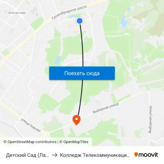 Детский Сад (Лазурная Ул.) to Колледж Телекоммуникации И Информатики map