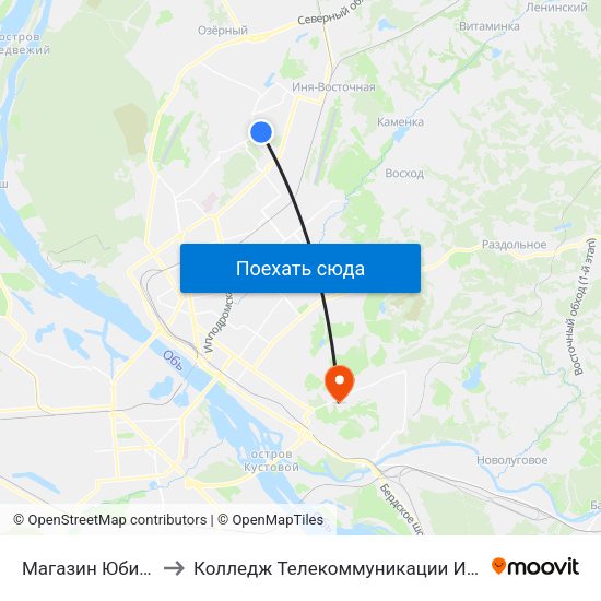 Магазин Юбилейный to Колледж Телекоммуникации И Информатики map