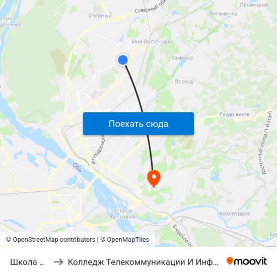 Школа №31 to Колледж Телекоммуникации И Информатики map