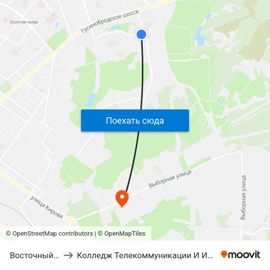 Восточный Ж/М to Колледж Телекоммуникации И Информатики map
