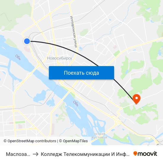 Маслозавод to Колледж Телекоммуникации И Информатики map