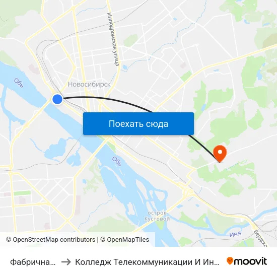 Фабричная Ул. to Колледж Телекоммуникации И Информатики map