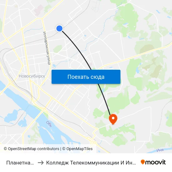 Планетная Ул. to Колледж Телекоммуникации И Информатики map