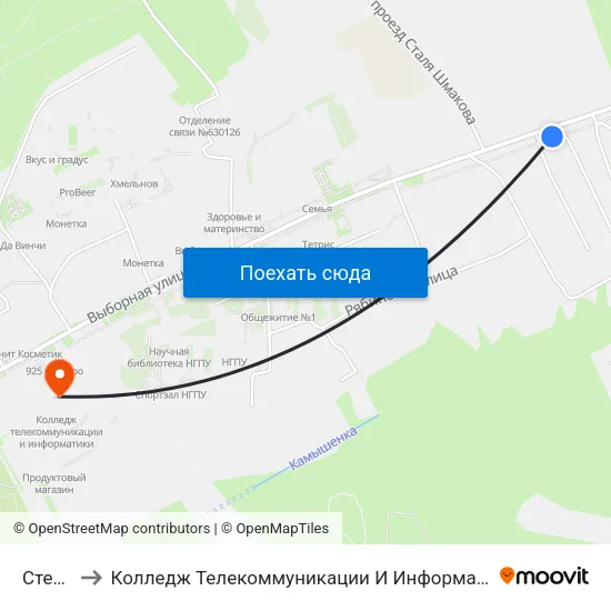 Стенд to Колледж Телекоммуникации И Информатики map
