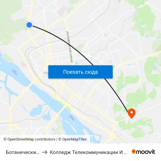 Ботанический Ж/М to Колледж Телекоммуникации И Информатики map