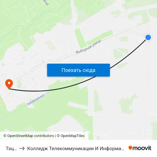 Тэц-5 to Колледж Телекоммуникации И Информатики map