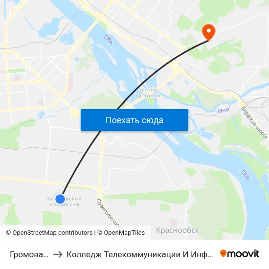 Громова Ул. to Колледж Телекоммуникации И Информатики map