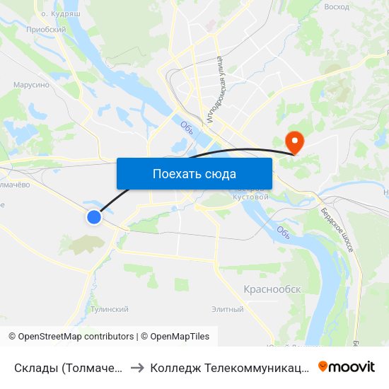 Склады (Толмачевское Шоссе) to Колледж Телекоммуникации И Информатики map
