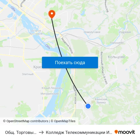 Общ. Торговый Центр to Колледж Телекоммуникации И Информатики map