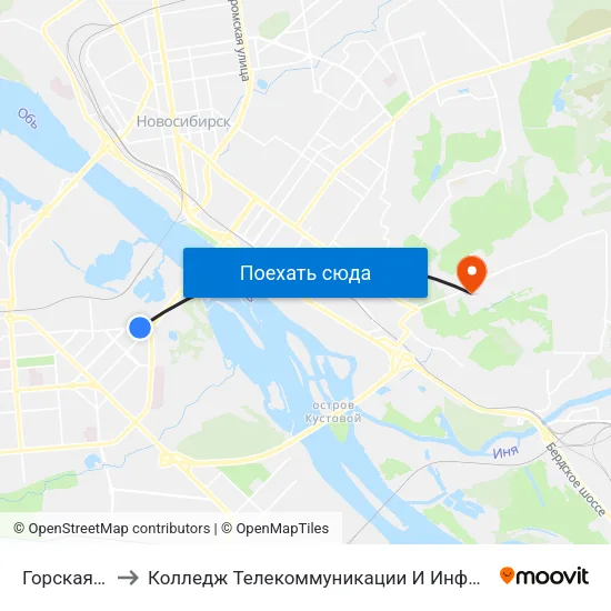 Горская Ул. to Колледж Телекоммуникации И Информатики map