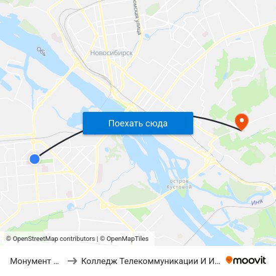 Монумент Славы to Колледж Телекоммуникации И Информатики map