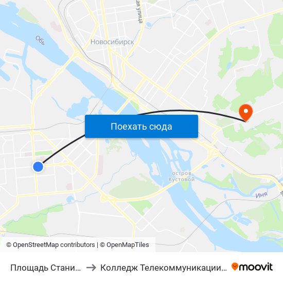 Площадь Станиславского to Колледж Телекоммуникации И Информатики map