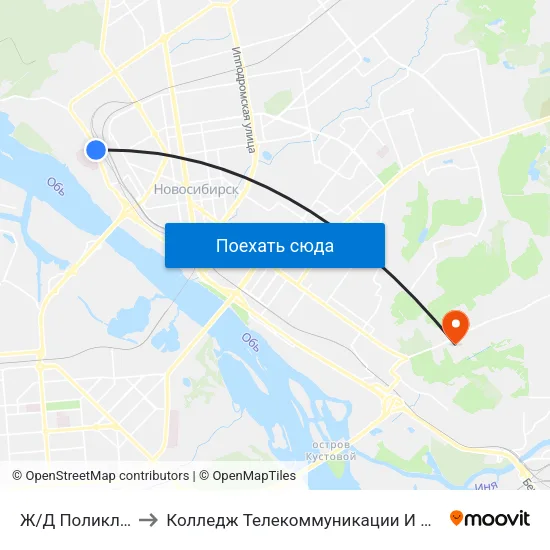 Ж/Д Поликлиника to Колледж Телекоммуникации И Информатики map