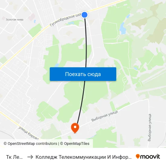 Тк Лента to Колледж Телекоммуникации И Информатики map