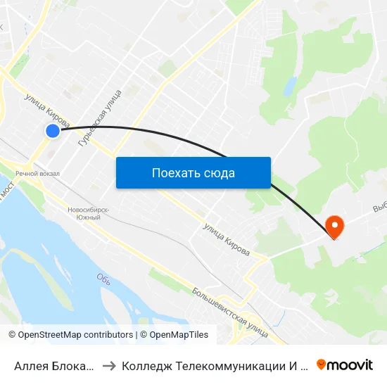 Аллея Блокадников to Колледж Телекоммуникации И Информатики map