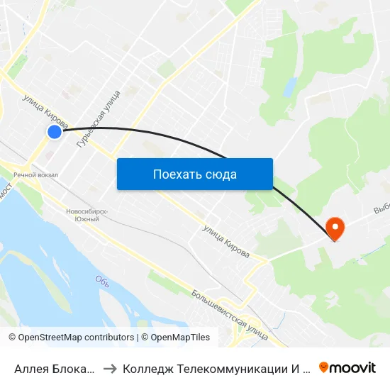 Аллея Блокадников to Колледж Телекоммуникации И Информатики map