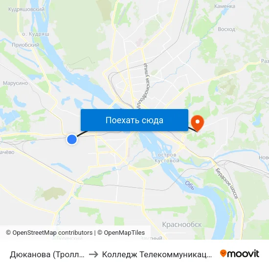 Дюканова (Троллейный Ж/М) to Колледж Телекоммуникации И Информатики map