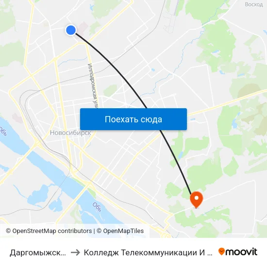 Даргомыжского Ул. to Колледж Телекоммуникации И Информатики map