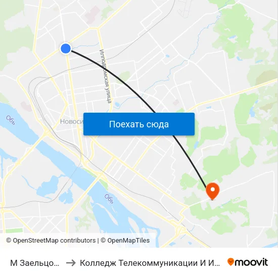М Заельцовская to Колледж Телекоммуникации И Информатики map