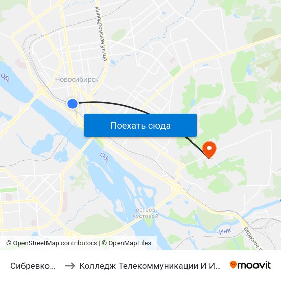 Сибревкома Ул. to Колледж Телекоммуникации И Информатики map