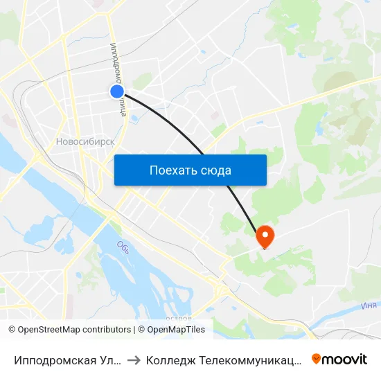 Ипподромская Ул. (Ул. Гоголя) to Колледж Телекоммуникации И Информатики map