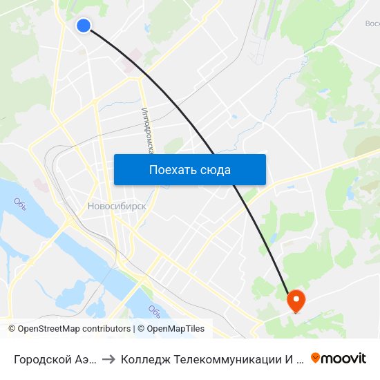 Городской Аэропорт to Колледж Телекоммуникации И Информатики map