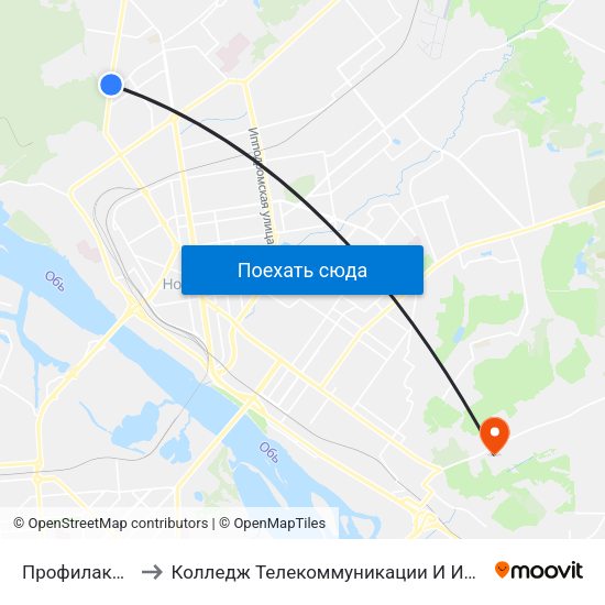 Профилакторий to Колледж Телекоммуникации И Информатики map