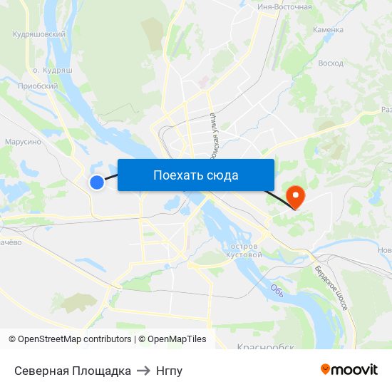 Северная Площадка to Нгпу map