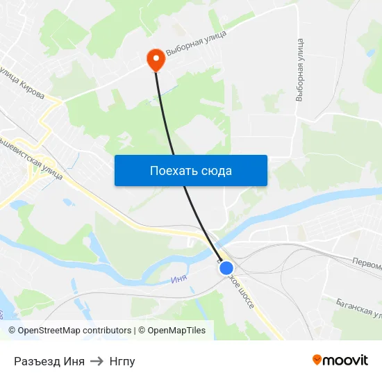 Разъезд Иня to Нгпу map