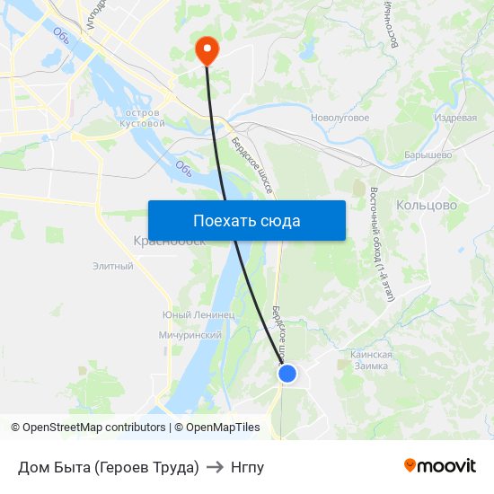 Дом Быта (Героев Труда) to Нгпу map