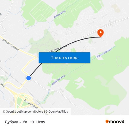 Дубравы Ул. to Нгпу map