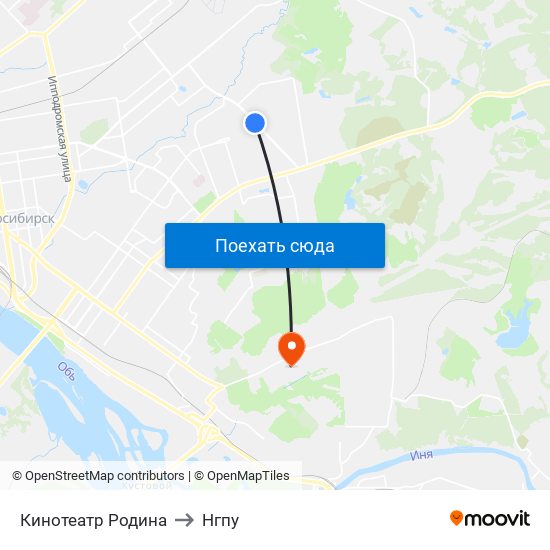 Кинотеатр Родина to Нгпу map