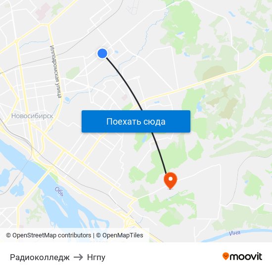 Радиоколледж to Нгпу map