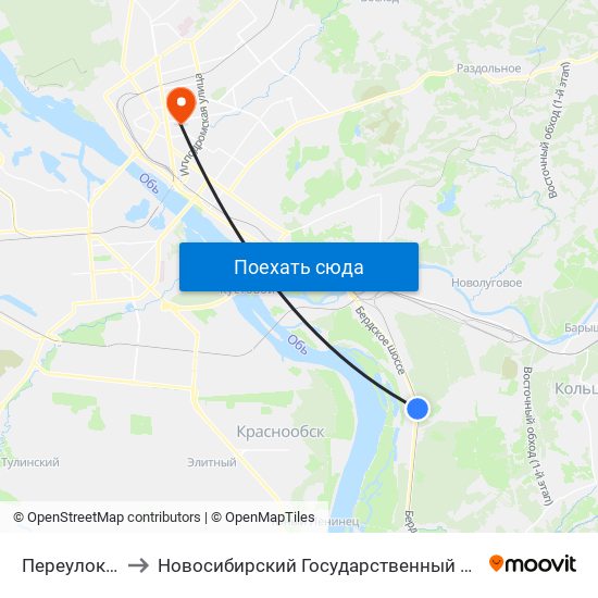 Переулок Дементьева to Новосибирский Государственный Университет Экономики И Управления map